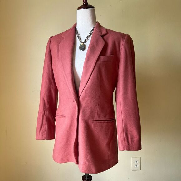 Vintage Lands' End Wool Cashmere Blazer Jacket Single Button Women's Petite 6P - Picture 1 of 8